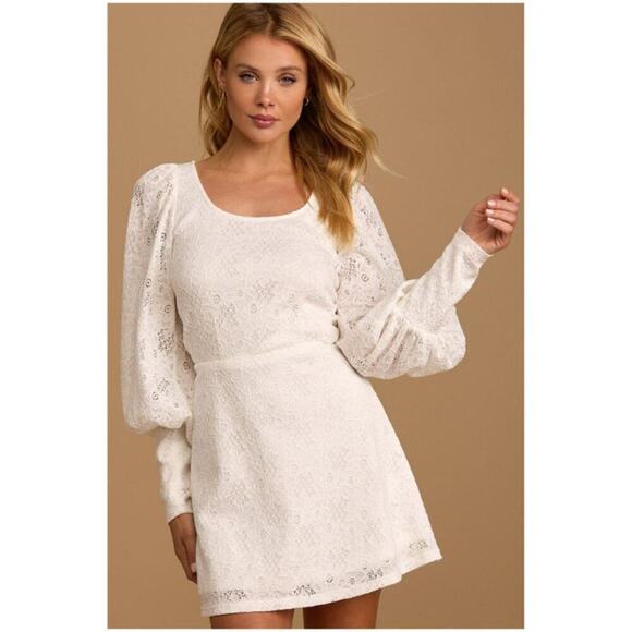 Lulus Stay Stunning Lace Skirt Set Off-White M NWT - Picture 4 of 12